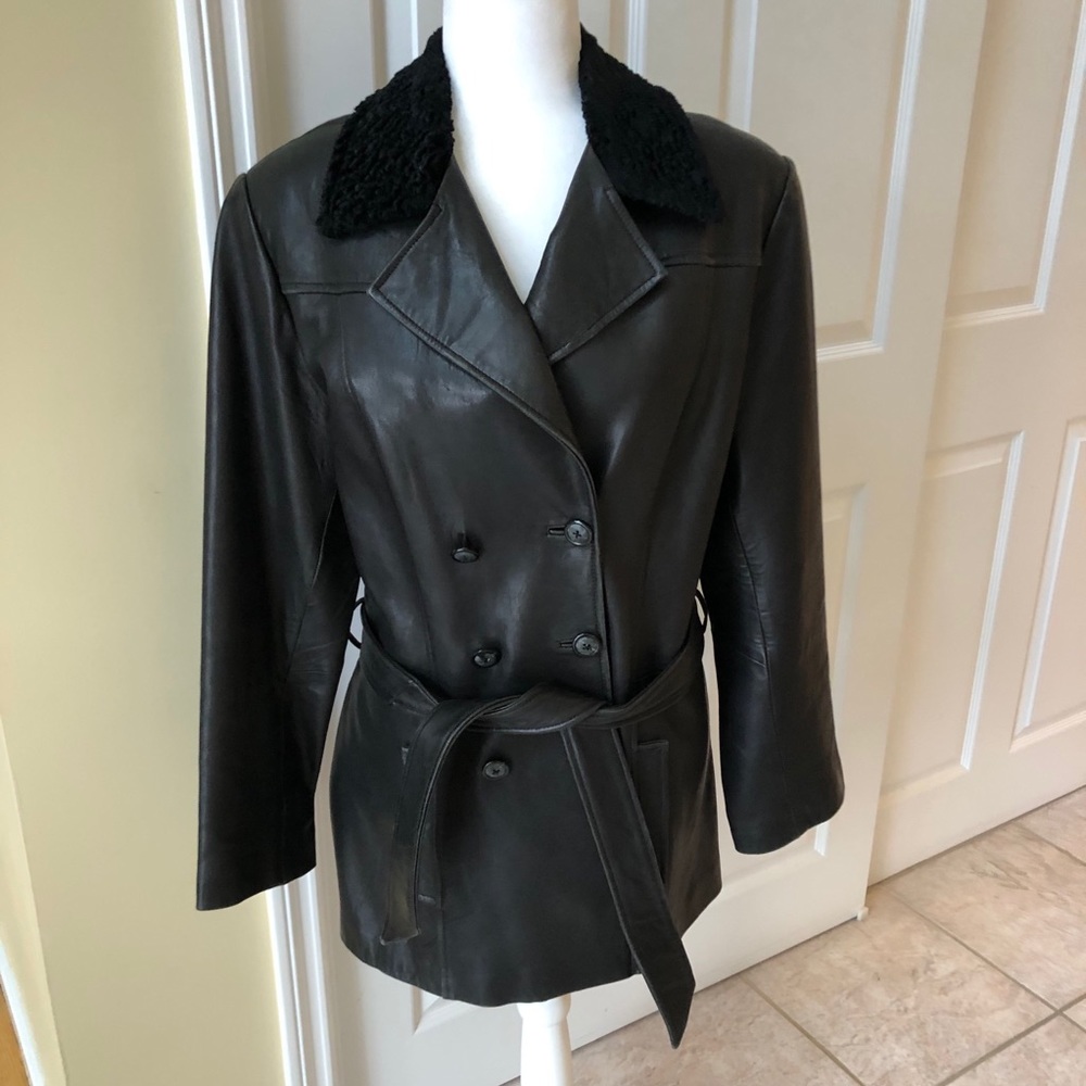 Vakko Sport Leather Jacket, Black, Sz M, EUC